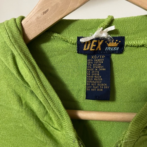 DEX Fresh Green Zip Up Hoodie XS - Picture 2 of 7